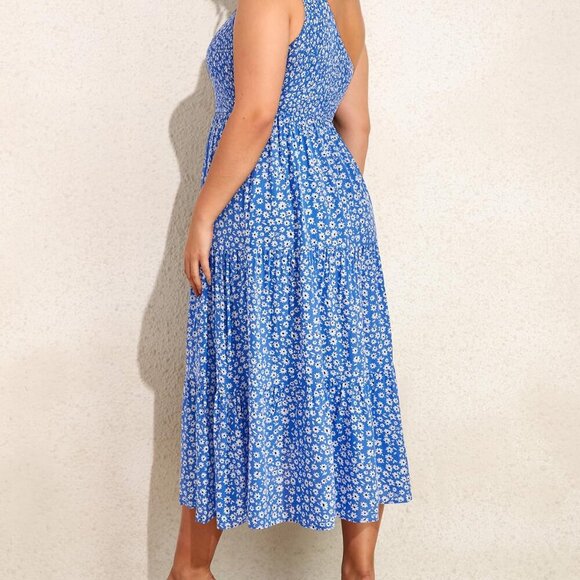 Women Plus Size One Shoulder Maxi Dress Boho Summer Casual Flowy Beach - Picture 2 of 4